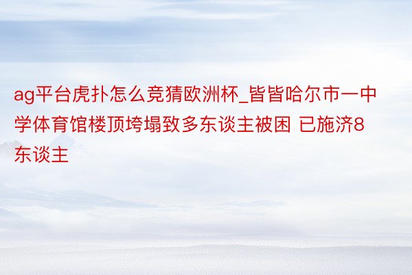 ag平台虎扑怎么竞猜欧洲杯_皆皆哈尔市一中学体育馆楼顶垮塌致多东谈主被困 已施济8东谈主